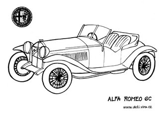 Alfa Romeo 6C - omalovánka - coloring book - libro da colorare - Malbuch - veterán / -BS- Alfa Romeo 6C - omalovánka - coloring book - libro da colorare - Malbuch - veterán